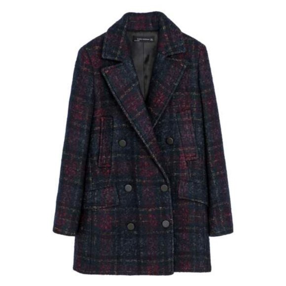 Zara Double-breasted Caban-style Cut Peacoat - Picture 1 of 10